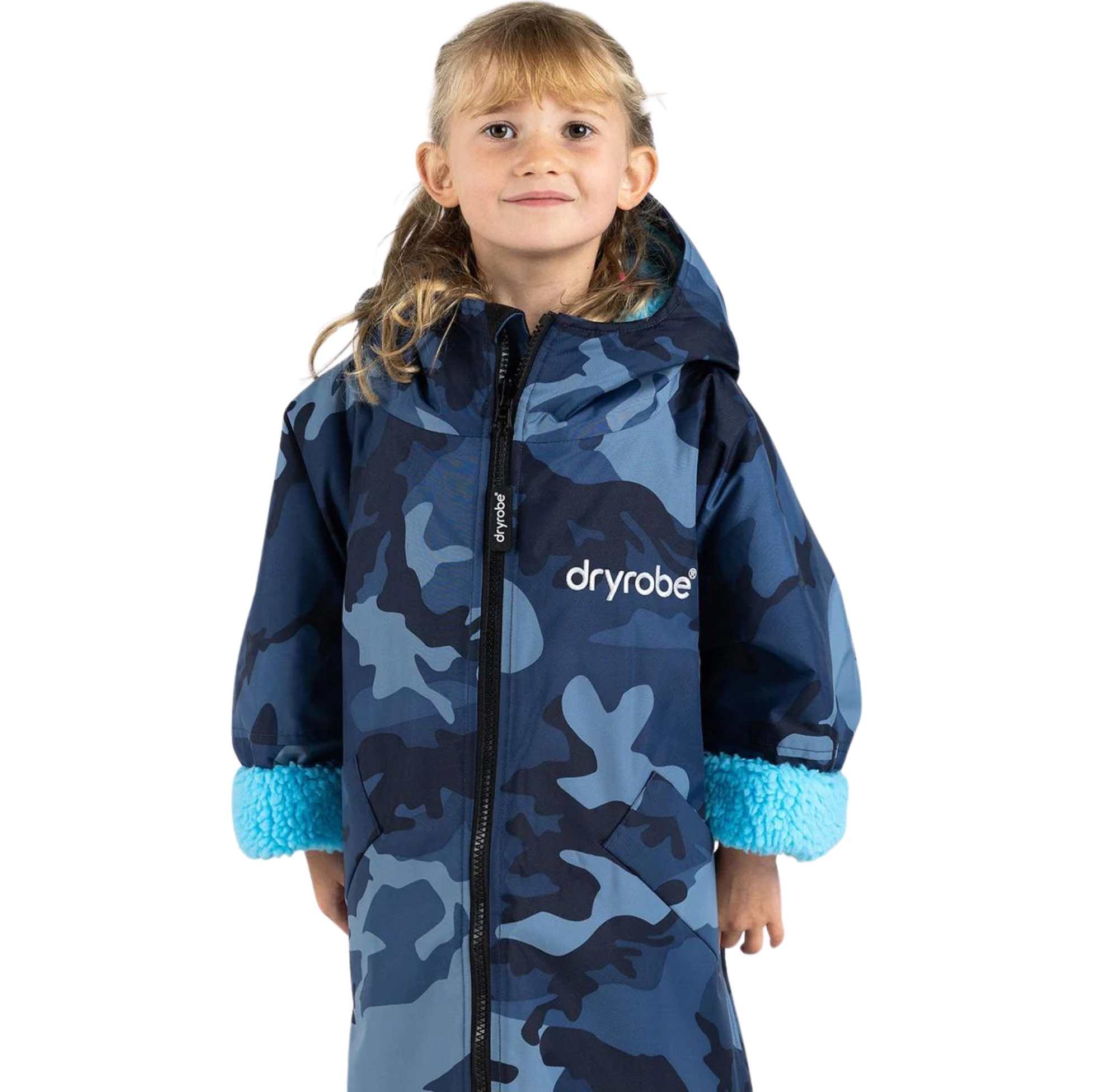 2026 Dryrobe Junior Advance Bata De Cambio De Manga Larga V3KSLSDA - Blue / Camuflaje